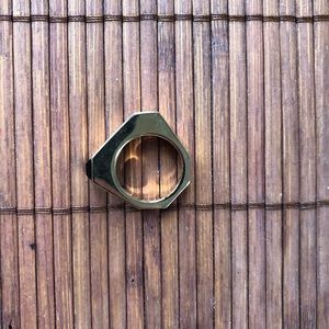 Gold plated and Onyx ring